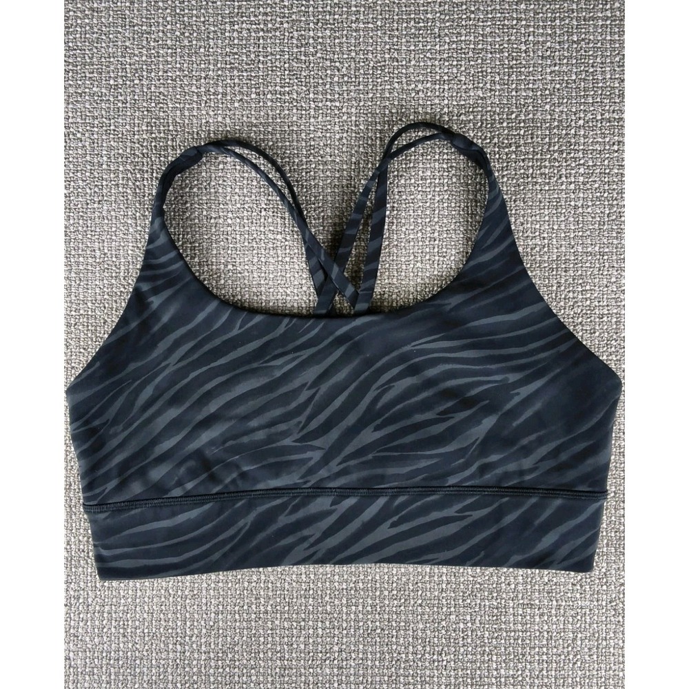 lululemon | Energy Longline Bra Le Tigre Camo Deep Coal | Size 12